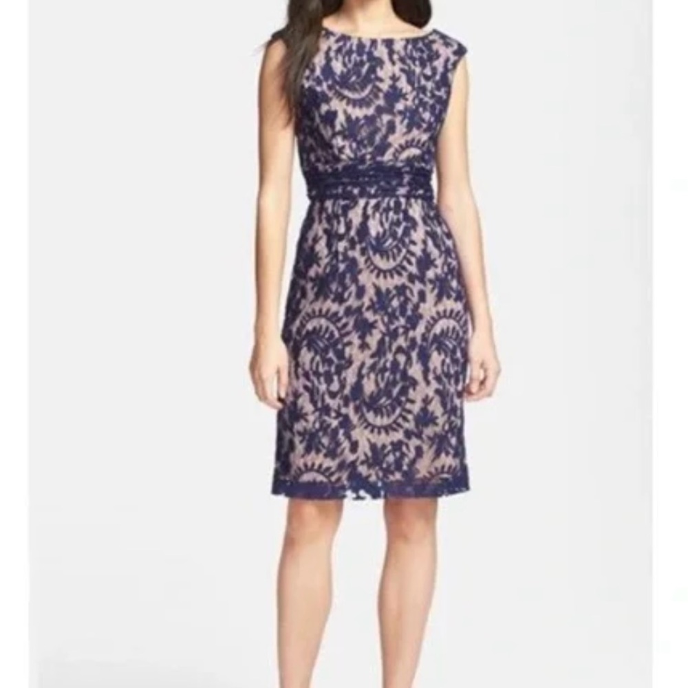 Simply Liliana Blue Sheath Midi Dress Sleeveless Bateau